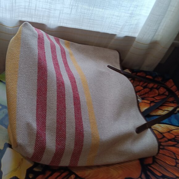 NWT Made in USA Family Mill Woven Cotton Carryall Tote Bag - Picture 3 of 15